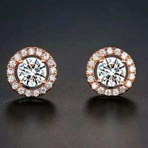 NWOT 18K rose gold round earrings